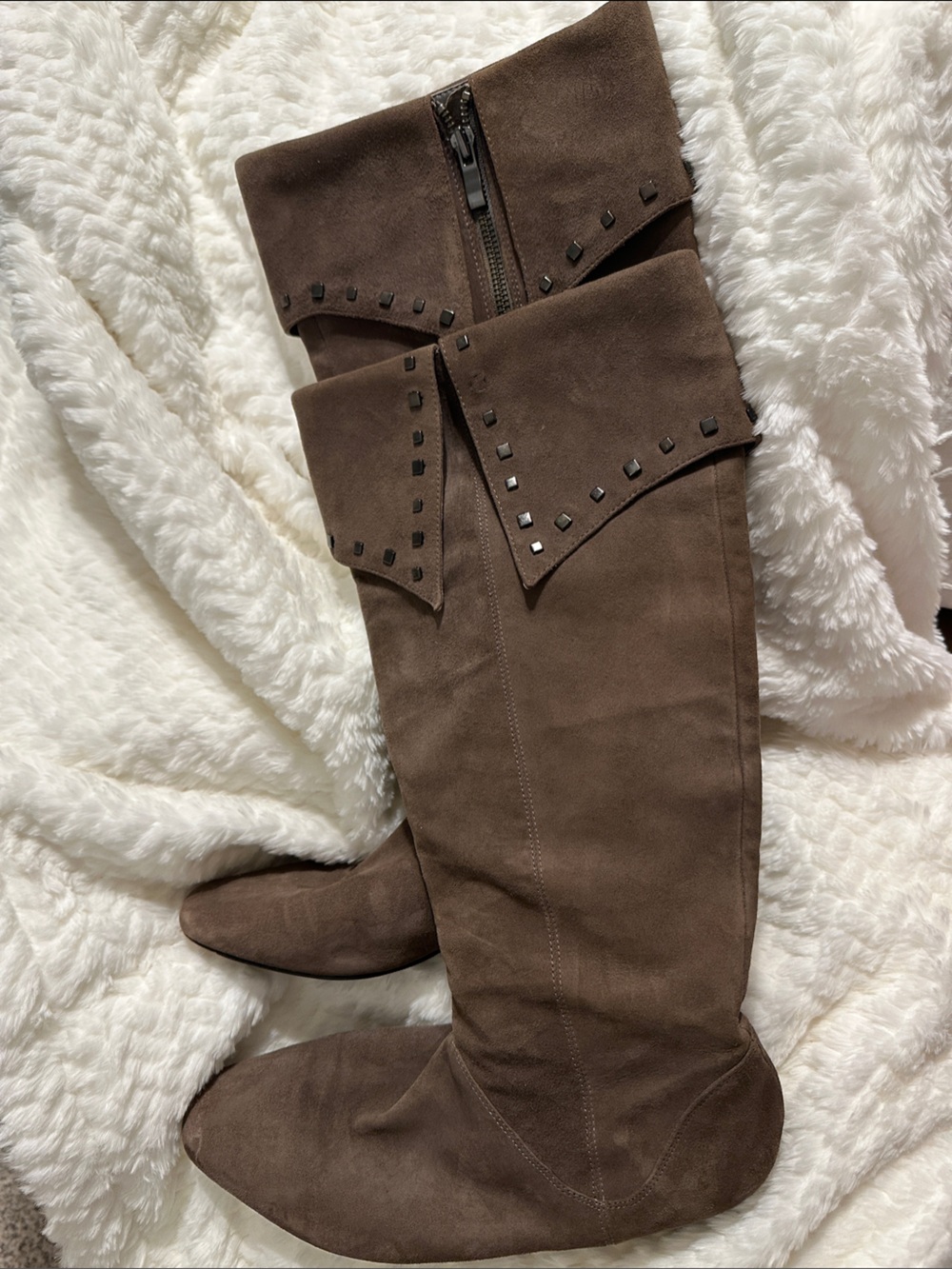 Saks Fifth Avenue Suede Knee High Boot with stud design